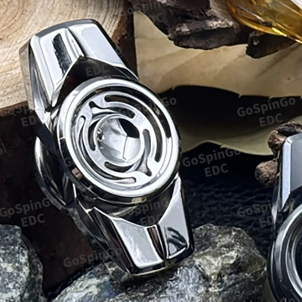 TS EDC كابوتو فيدجيت سبينر من الفولاذ المقاوم للصدأ والتيتانيوم بملمس فيدجيت سبينر ذو شفرتين #6