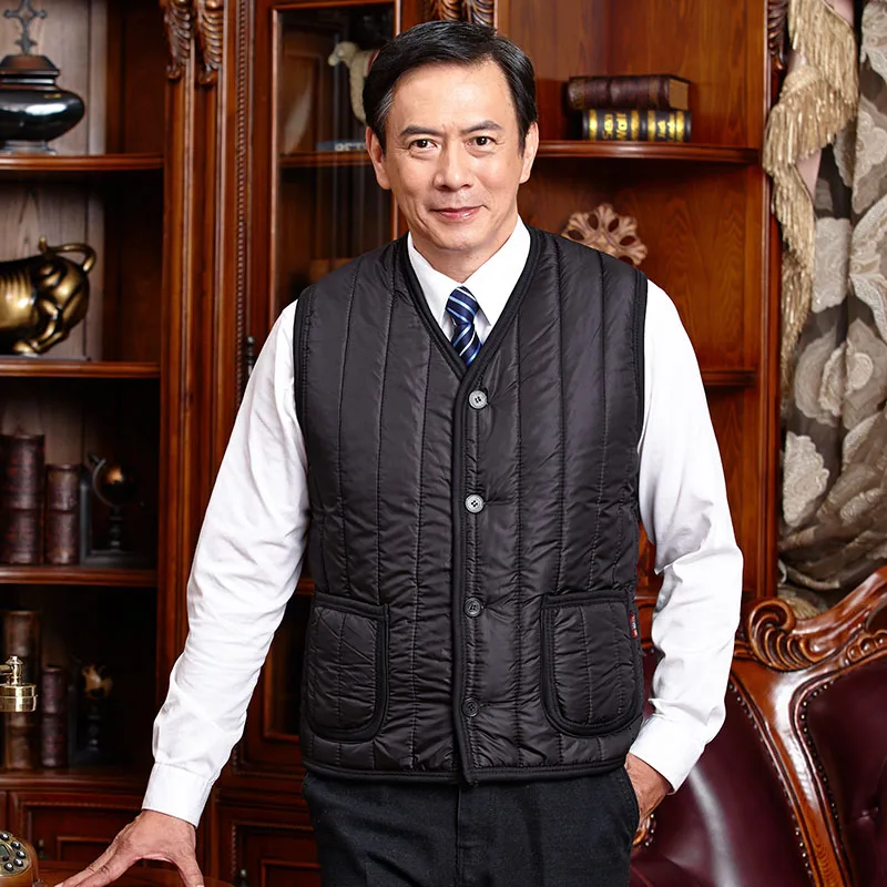 

Mix and match winter men's warm cotton vest, medium and elderly men's thick velvet vest, plus plus plus plus size, shoulder cott