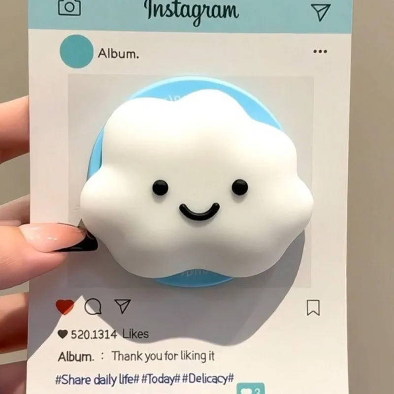 

Cute 3D Cloud For Magsafe Griptok Phone Holder Support For iPhone 17 16 Pro Foldable Wireless Charging Case Stand Girl Bracket