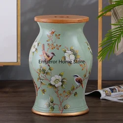 Ceramic Drum Stool American Dressing Stool Shoe Changing Home Decoration Ornament Storage Pouf Sitting Door Bedroom Furniture