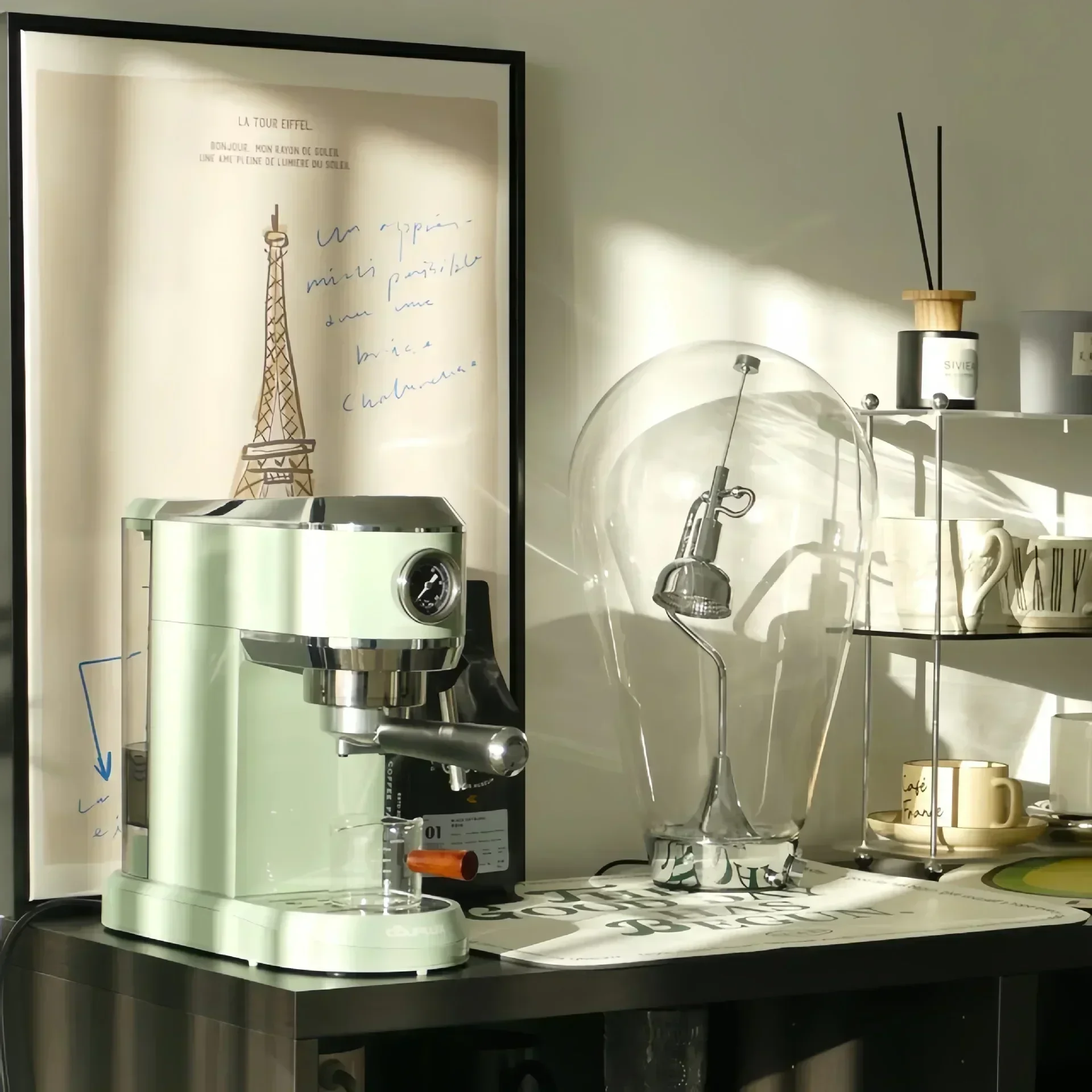 Retro Glass Desk Lamp Industrial Style LED Bedside Table Lamp with Touch Switch for Study Living Room Bedroom Home Decorations