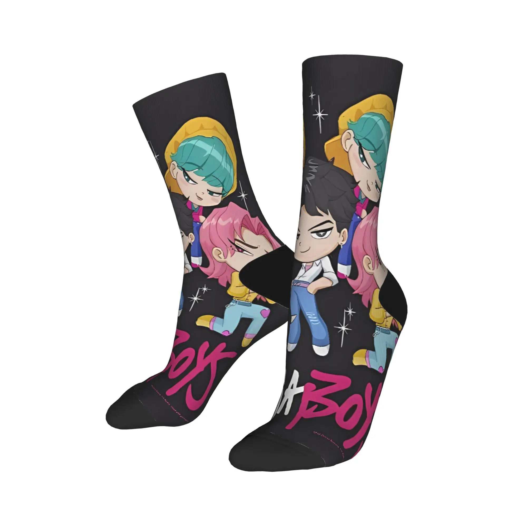 

Saja Boys Soda Pop Socks Spring Kpop Demon Hunter Stockings Casual Unisex Men Medium Soft Socks Printed Climbing Anti Slip Socks
