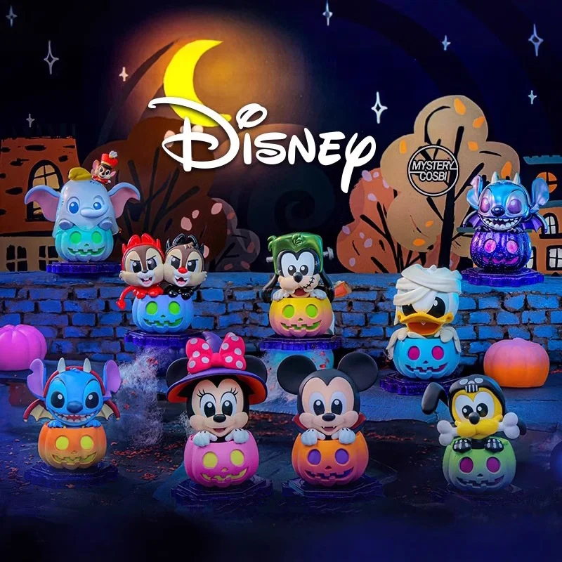 Auténtico Mickey Mouse y sus amigos serie calabaza caja ciega punto regalo de Halloween pieza de exhibición figura de juguete coleccionable