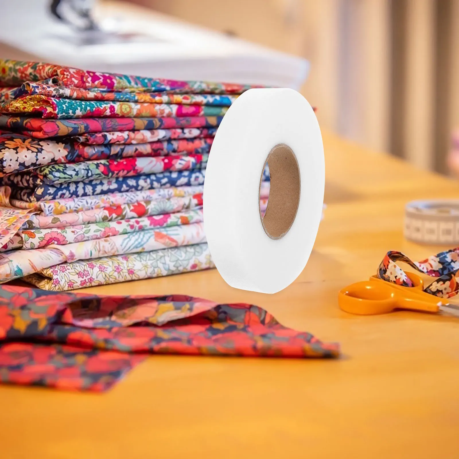 

2 Rolls Double Sided Tape for Cloth Fabric Bonding Iron on Adhesive Hemming Tape Curtains Clothes No Sew Heat Bond Functional