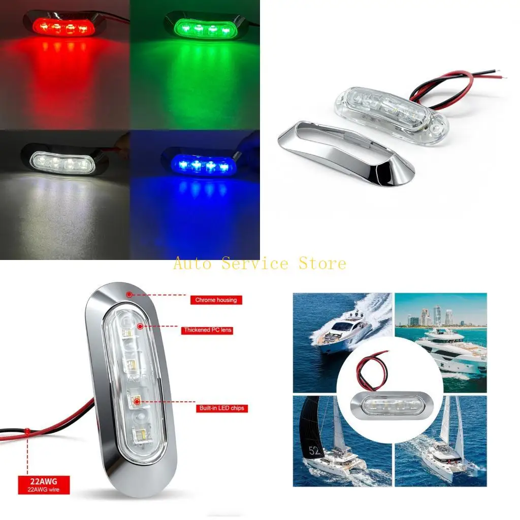 462A Boat Accent Lamp RGBW Marine LED Courtesy Light LED Cabin Light with Clear Lens