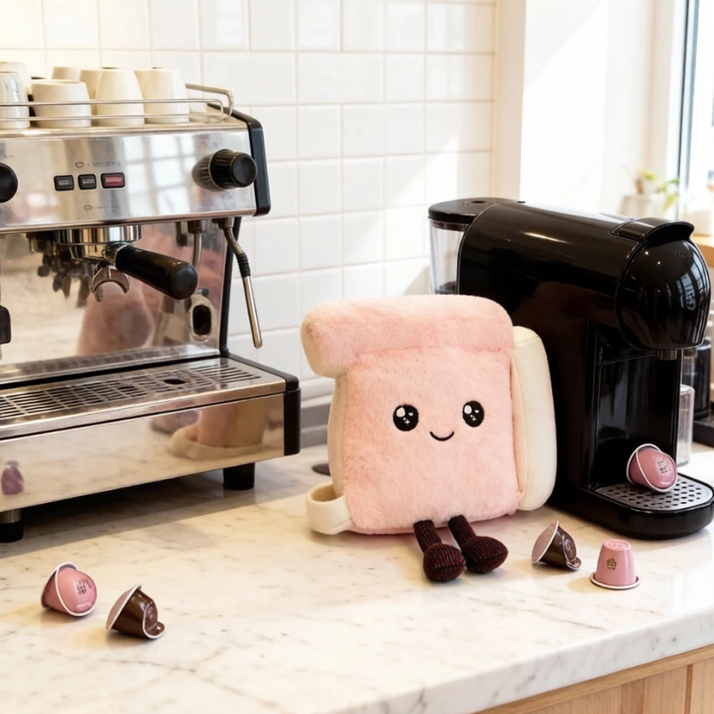 Amusing Espresso Capsule Coffee Machine‌ Plush Toy Realistic Single-Serve Coffee Maker‌ Stuffed Dolls Pod Coffee Machine Plushie