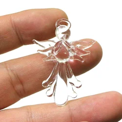 3PCS Cute Mini Clear Glass Angel Pendant Christmas Tree Hanging Ornaments Holiday Decor New Year Party Gifts Christmas Presents