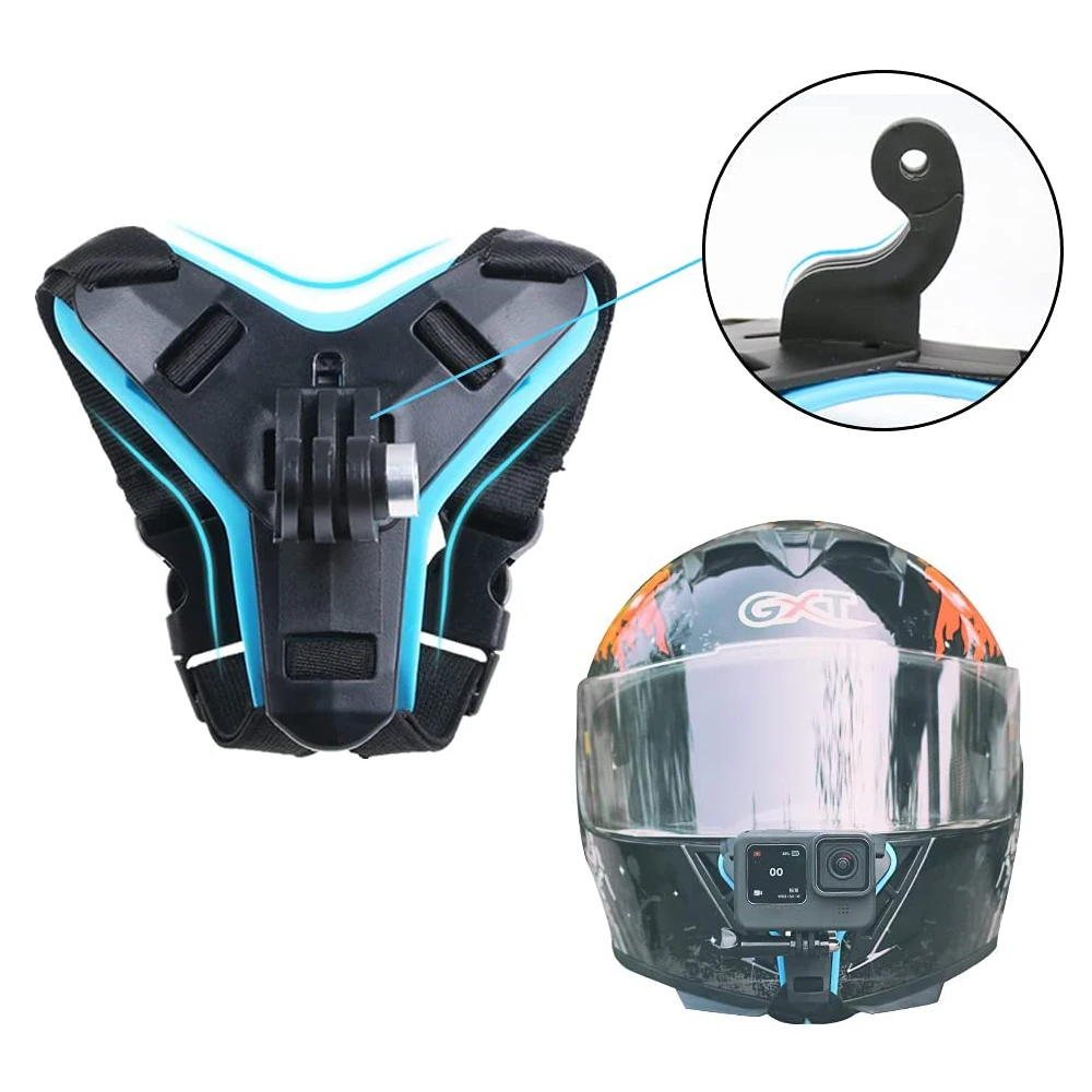 Motorcycle Helmet Chin Strap Mount for GoPro Hero 11 10 9 8 7 6 5 DJI Osmo Action Insta360 AKASO Campark Action Cameras