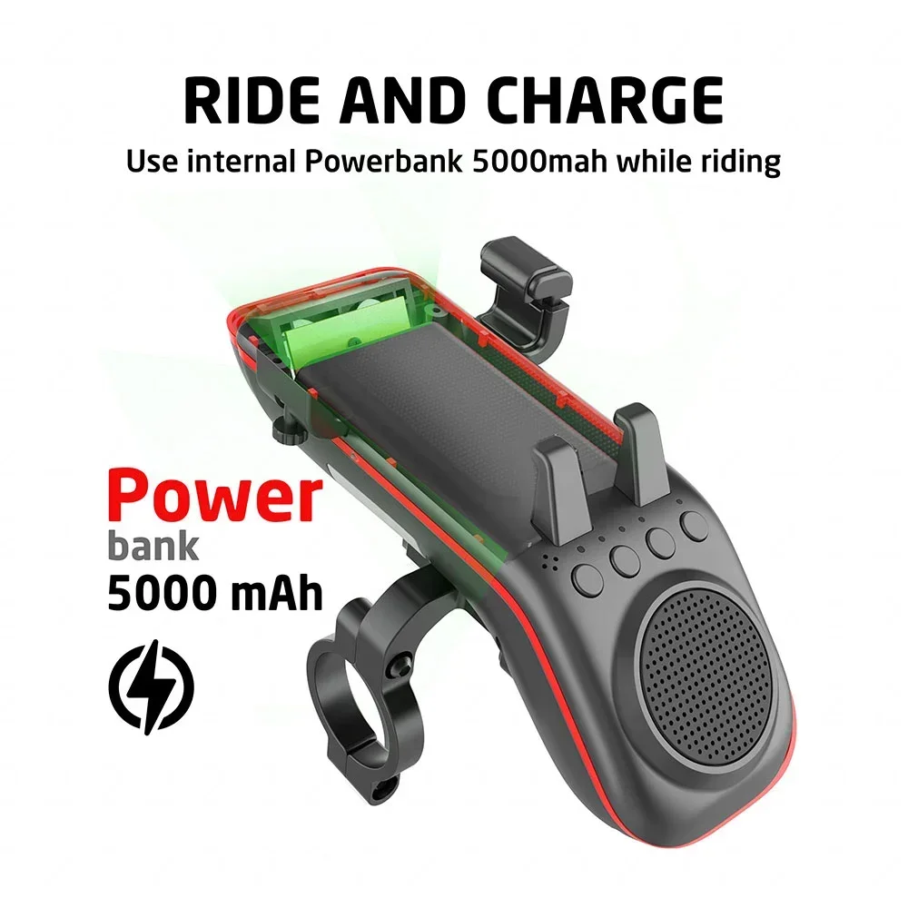 UPPEL Waterproof Bicycle Bluetooth Speaker Multifunctional 5W Portable Wireless Sound Box for MTB Bike with Light Power Bank New