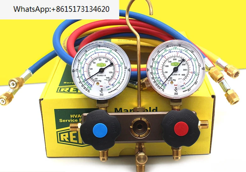 R290/R600/R600a Double-head Pressure Gauge for Adding Fluorine Refrigerant to Refrigerator Freezer and Snow Refrigerant