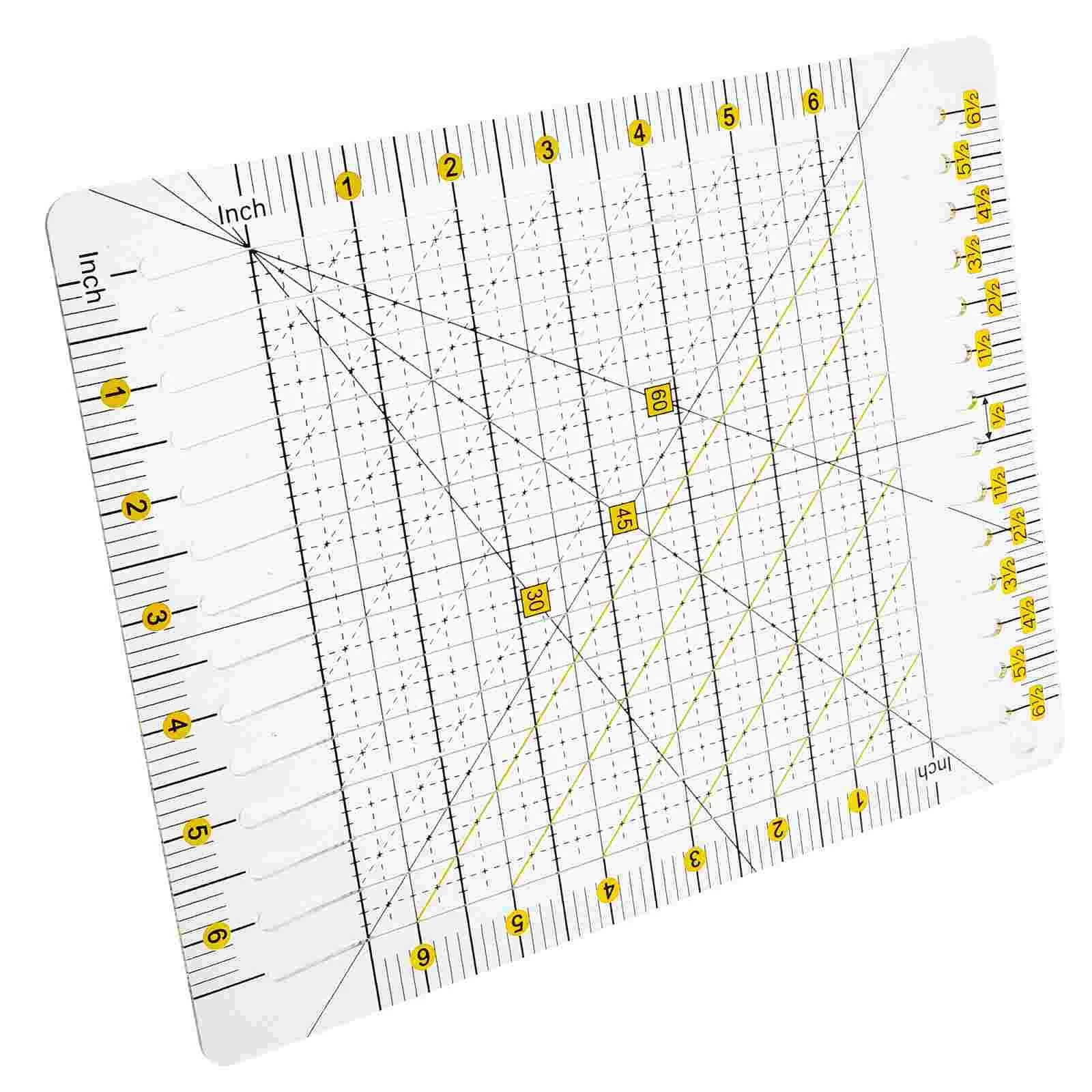 

Crop Ruler Template Patchwork Hem Square Cutting Quilt Shapes Plastic Fabric for