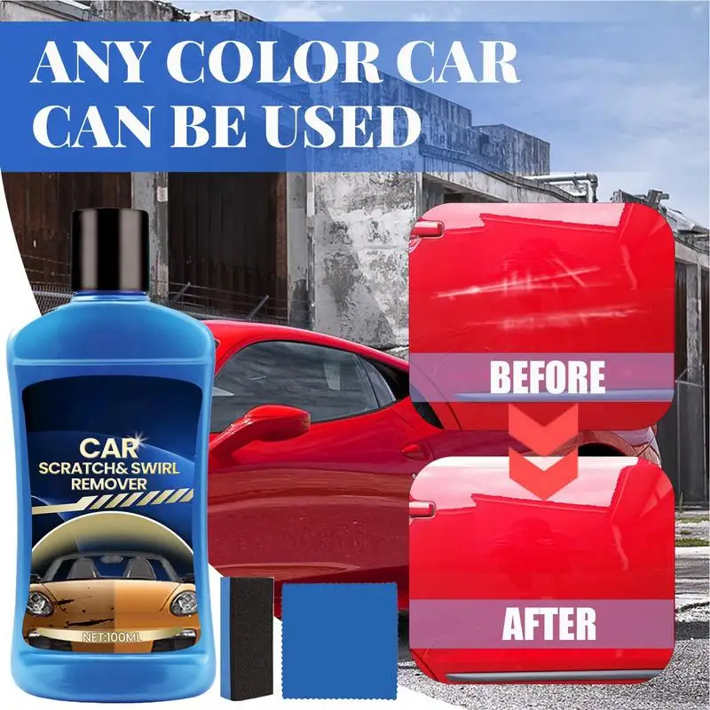 Repair Paste Car Scratch ScratchRemover Compound Polish For Vehicles 100ml Rubbing Compound For Cars With Cloth And Sponge