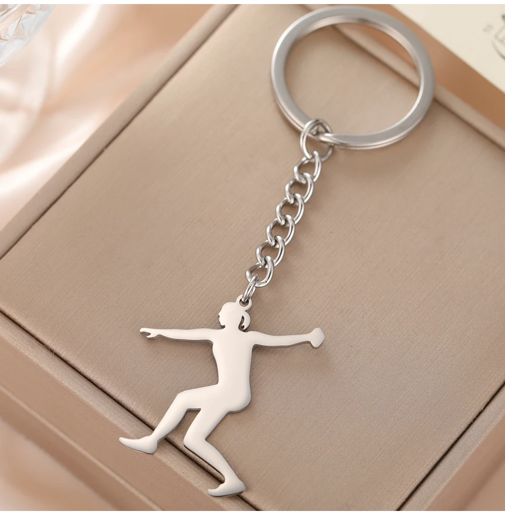 COOLTIME Discus Thrower Schlüsselanhänger Edelstahl Damen Shot Put Competition Athleten Mode Schlüsselanhänger Sport Schmuck Geschenk – Detail 7
