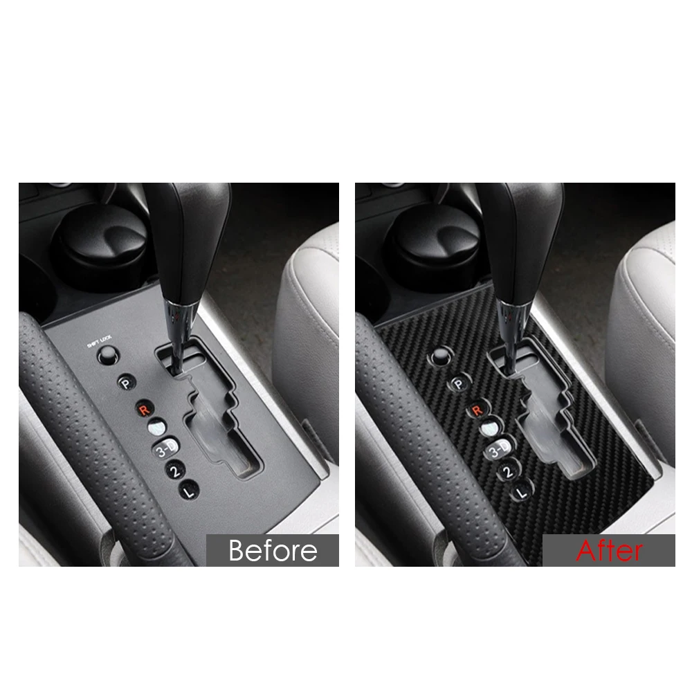 Carbon Fiber Center Console Gear Shift Panel Cover Trim Decal Sticker for Toyota RAV4 2006-2012 ( Left Hand)
