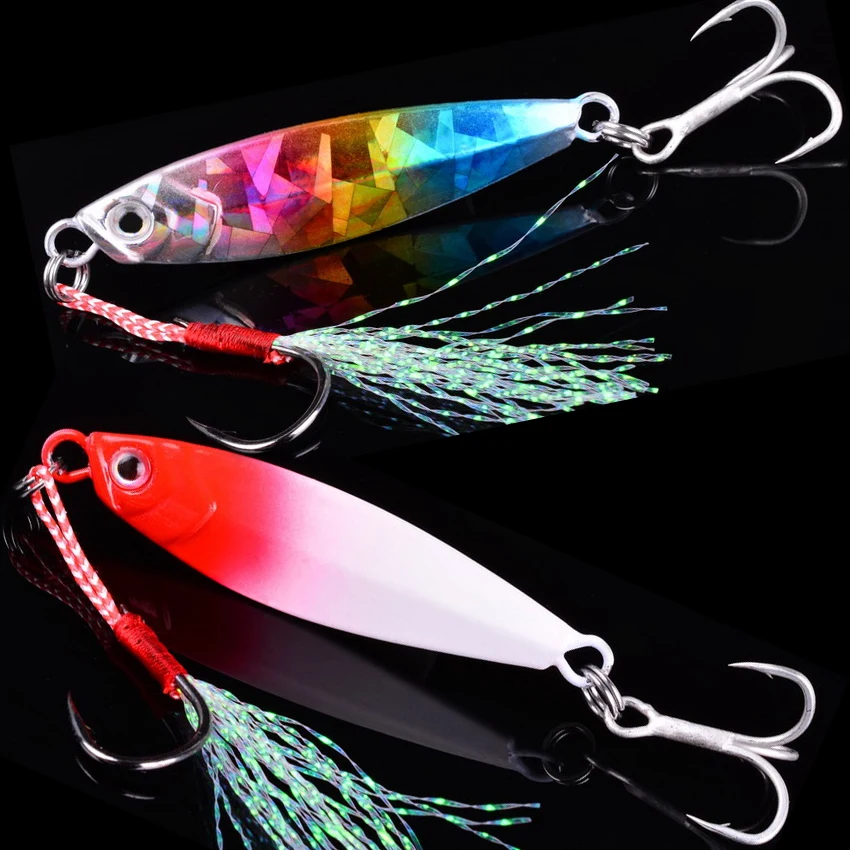 Metal Spinner Jig Hard Bait 7g/10g/15g/20g/30g/40g Saltwater Jigging Fishing Lure Laser Body Sinking Baits Carp Fishing Tackle