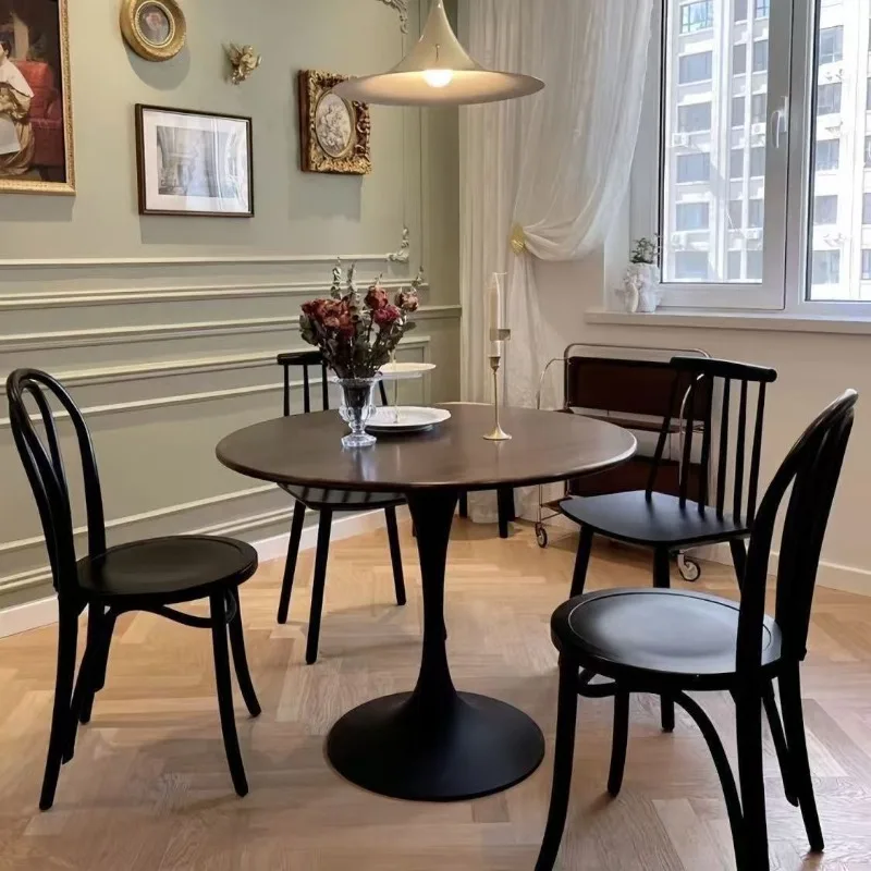 

Nordic Retro Tulip Round Solid Wood Coffee Table Small Apartment Balcony Living Room Mesa Centre Table Basse Coffee Tables