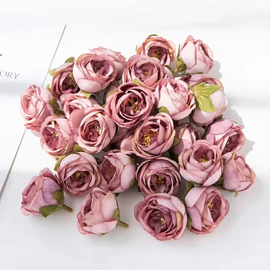 

80PCS Artificial Flowers Stamen Home Room Wedding Decoration Festival Garland DIY Scrapbooks Art Decorative Silk Roses for Dress