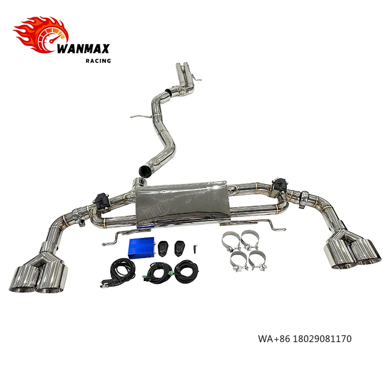 

Полированные выхлопные трубы Style Quad для Q7 3.0T V6 2016-2019, система выхлопа с электронным клапаном, в наличии, быстрая доставка