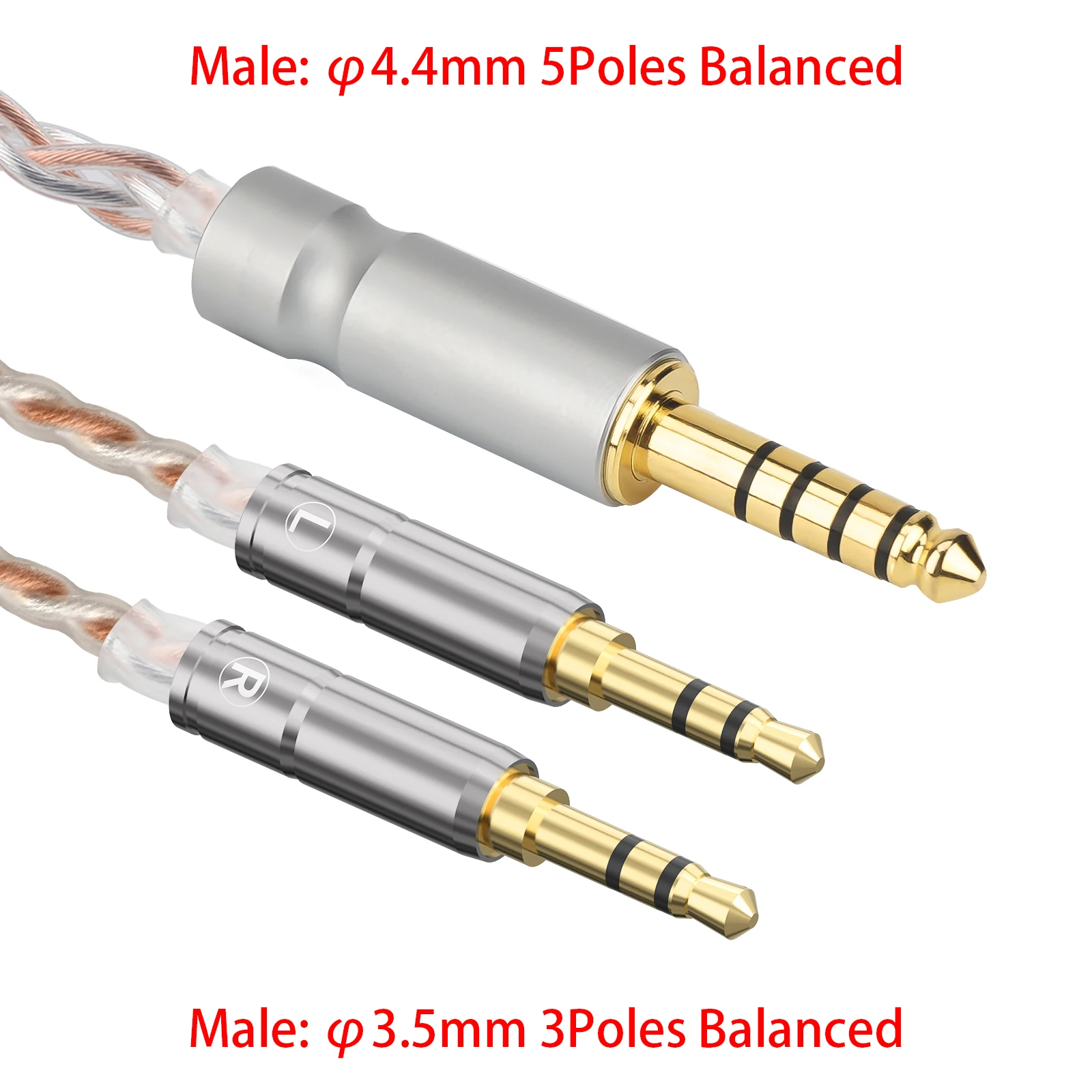 Cavo bilanciato Geekria da 4.4mm compatibile con HIFIMAN Sundara-C, SUNDARA, HE4XX, 400i, HE1000V2, Denon AH-D600, AH-D7200