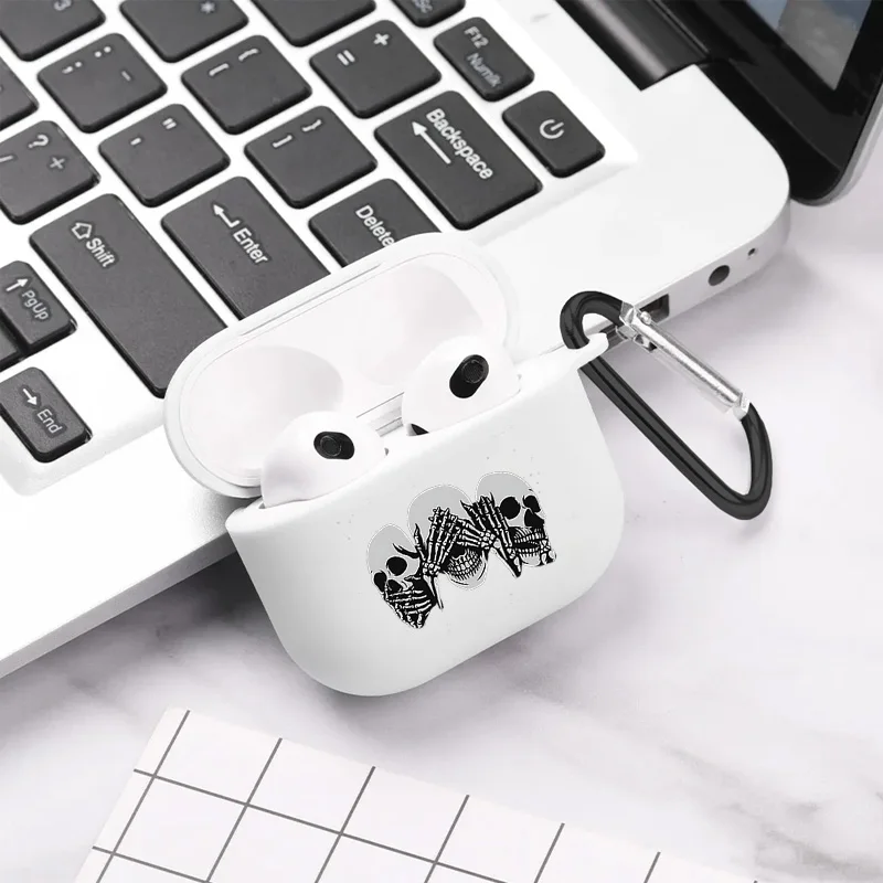 Three Funny Skeleton Pattern Airpod Case Earphone Cover for AirPods 2 3 Pro 2nd Generation Case Perfect Gift for Teen Boys Girls