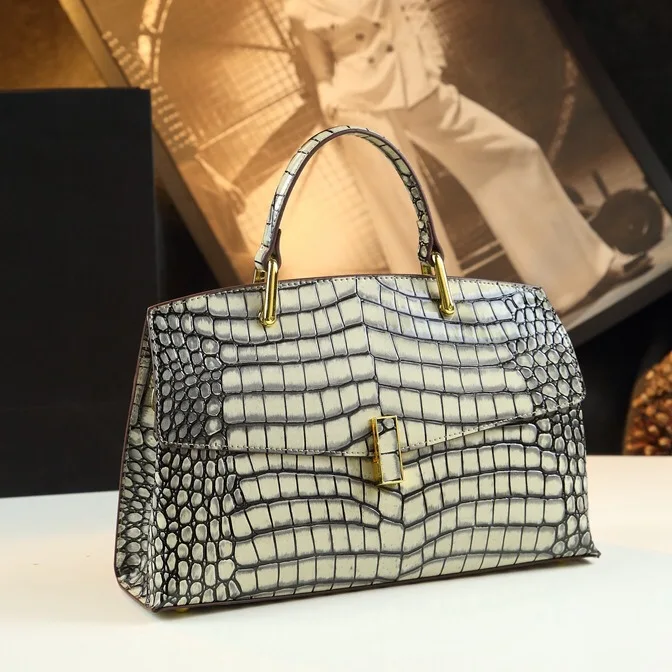 Stylish Simple Leather Handbag Solid Color Elegance Also A Perfect Chic And Practical Diaper Bag For The Modern Lady