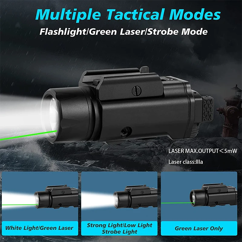 Richfire Multifunctional Tactical Flashlight LED SST40 1500 lumens Magnetic Mounted Rechargeable White Green Combo Application