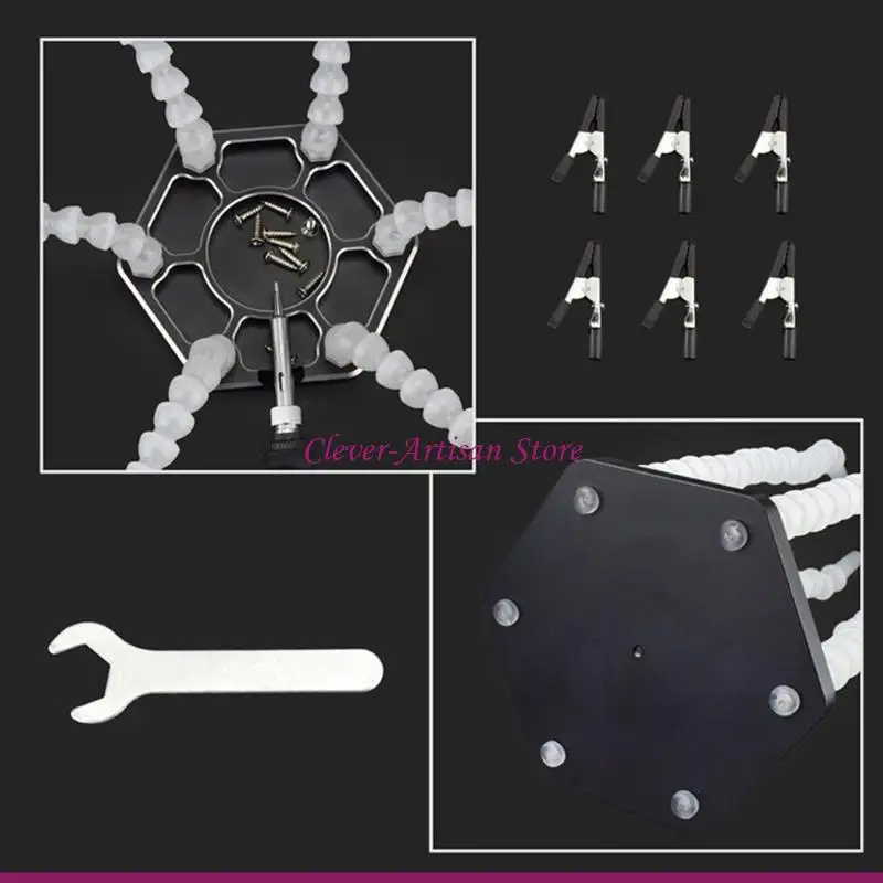 محطة لحام E06B مع ستة أذرع مرنة وقاعدة معدنية أداة لحام 6 لحام