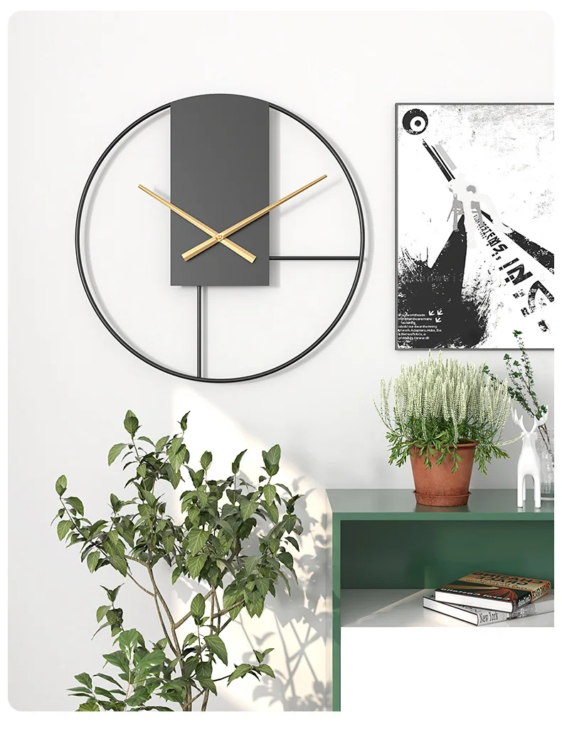 Mute Digital Wall Clock, Simple Living Room, Creative Decorative Iron Wall Clock, Hot Selling