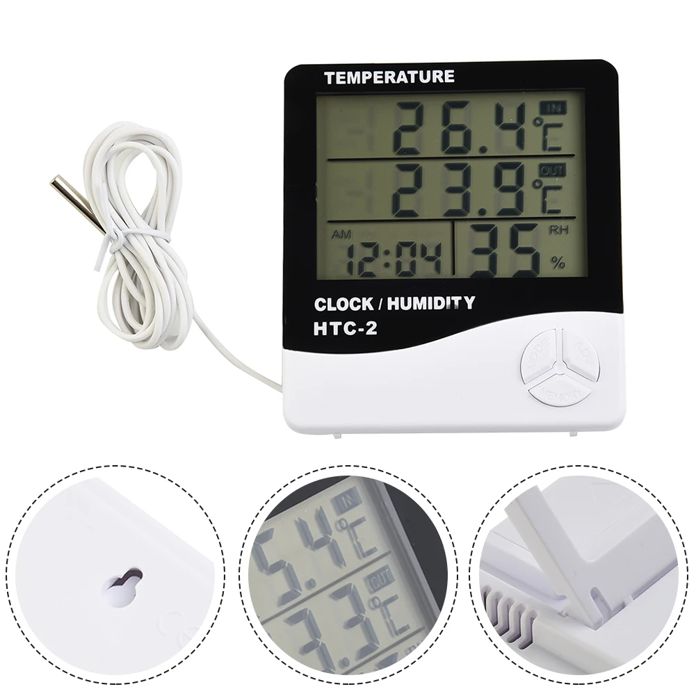 Weather Station With Outdoor Sensor Thermometer Hygrometer Humidity Temperature Digital Indoor Temperature Probe Sensor Cable