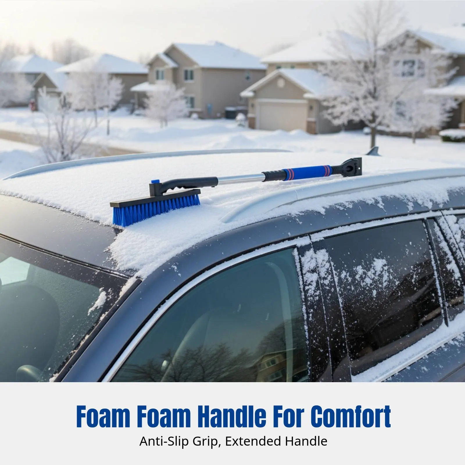 

Многофункциональный телескопический инструмент для удаления льда с автомобилей, зимнее средство для размораживания, с пенопластовой ручкой