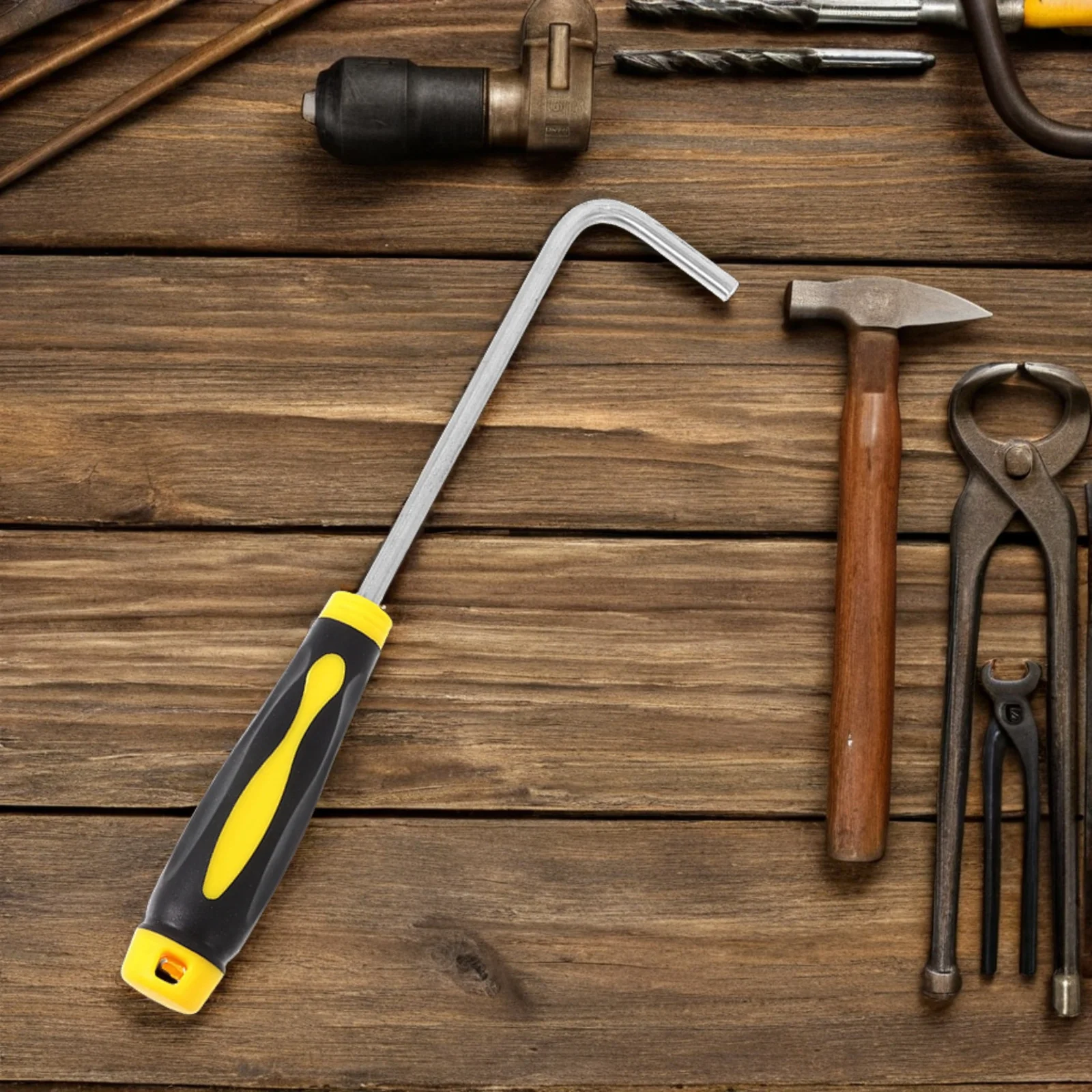 マンホール蓋リフティングツール ローラーシャッタードアフック ラバーグリップ ヘビーデューティリフター 簡単操作 高耐荷重