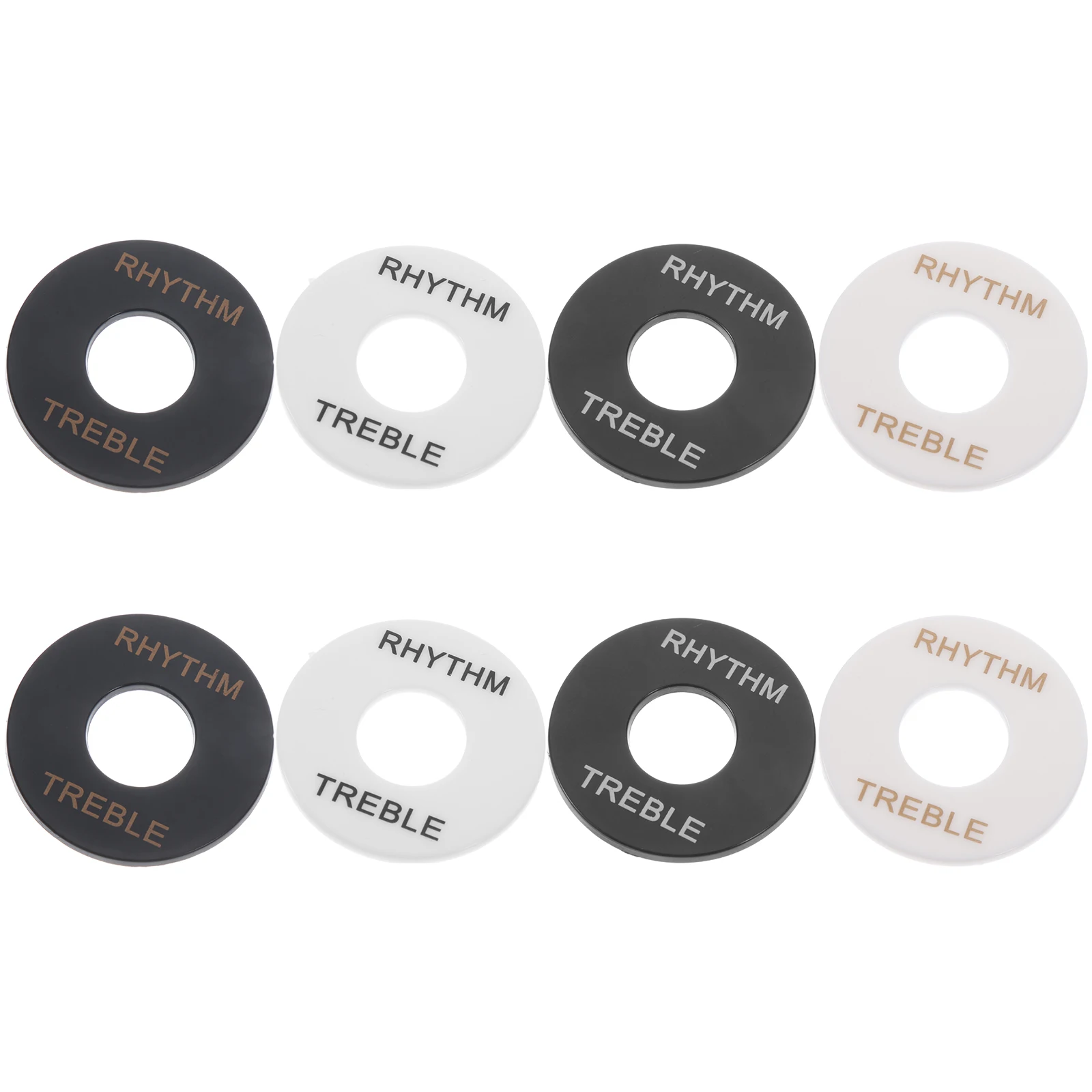 

8pcs Electric Guitar Toggle Switch Washers Black White Gold Letter Plastic Durable Rhythm Treble Washer Easy Replace Guitar