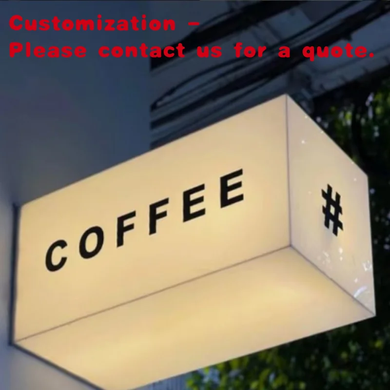 

custom.Custom Outdoor Wall Hanging LED Acrylic Light Box Signboard Business Storefront Advertising Signage Durable Light-Wei