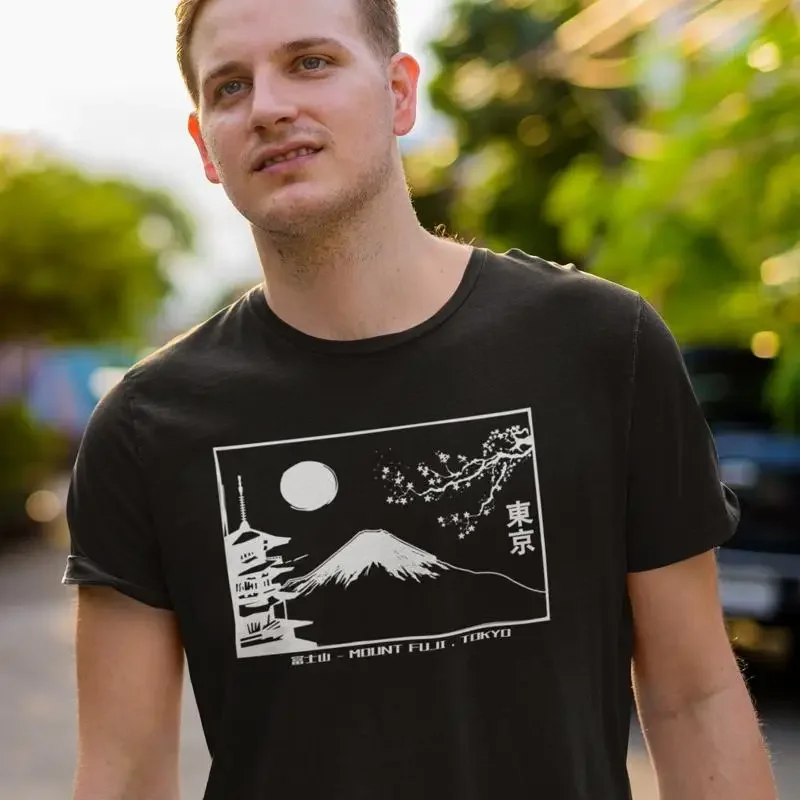 Mount Fuji T shirt Mt gift ideas Tokyo Aesthetic Japanese Clothing