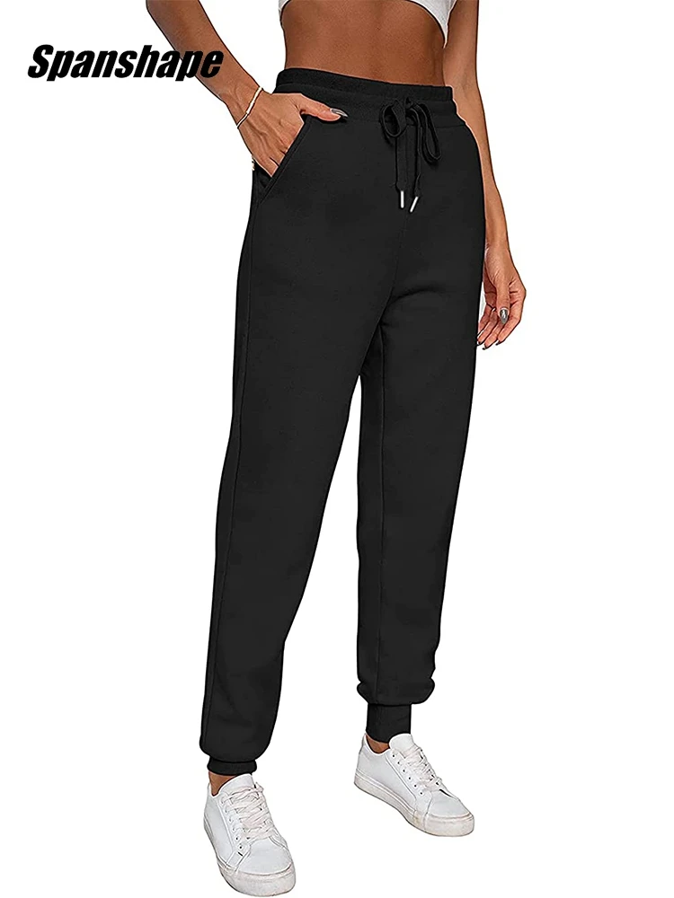 

Women's Baggy Sweatpants High Waisted Athletic Joggers Pants with Pockets Drawstring Lounge Trousers Winter Warm Sweatpants