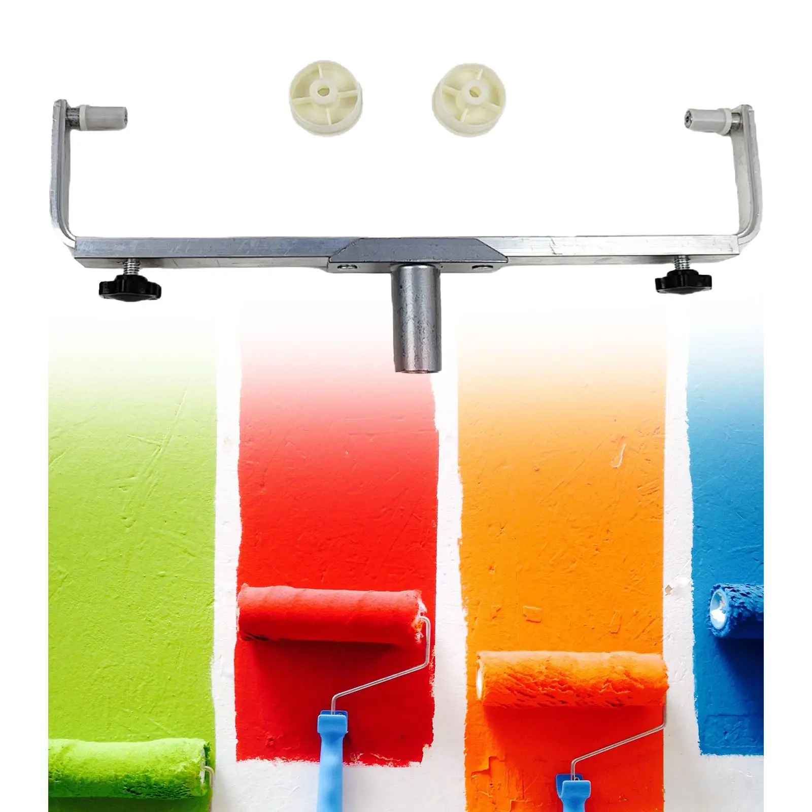 Extendable Paint Roller Frame Aluminum Alloy Double Arm Design 12-20 Inch Adjustable Roller Support for Wall