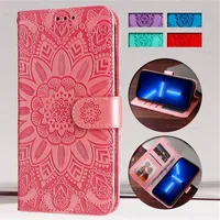 Luxury 3D Sun Flower Wallet Flip Case For Motorola MOTO G05 E15 G15 Power G35 G75 G55 G85 5G Etui Shockproof Leather Phone Cover