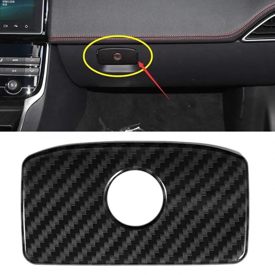 Car Glove Box Trim Cover Carbon Fiber Texture Fit for Jaguar XE XF F-Pace f ritmo X761 2016 2017 2018 2019