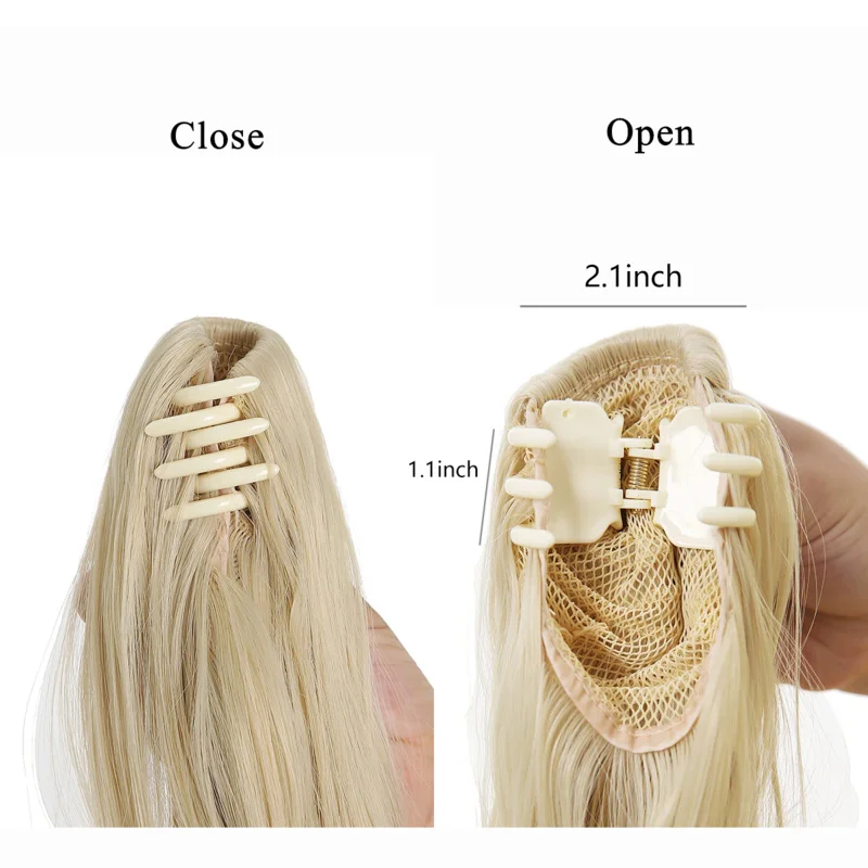 Synthetic Hairpiece Claw in Ponytail Fake Hair Extension Long Straight Afro Overhead Tail False Pigtail Blonde Clips Tail