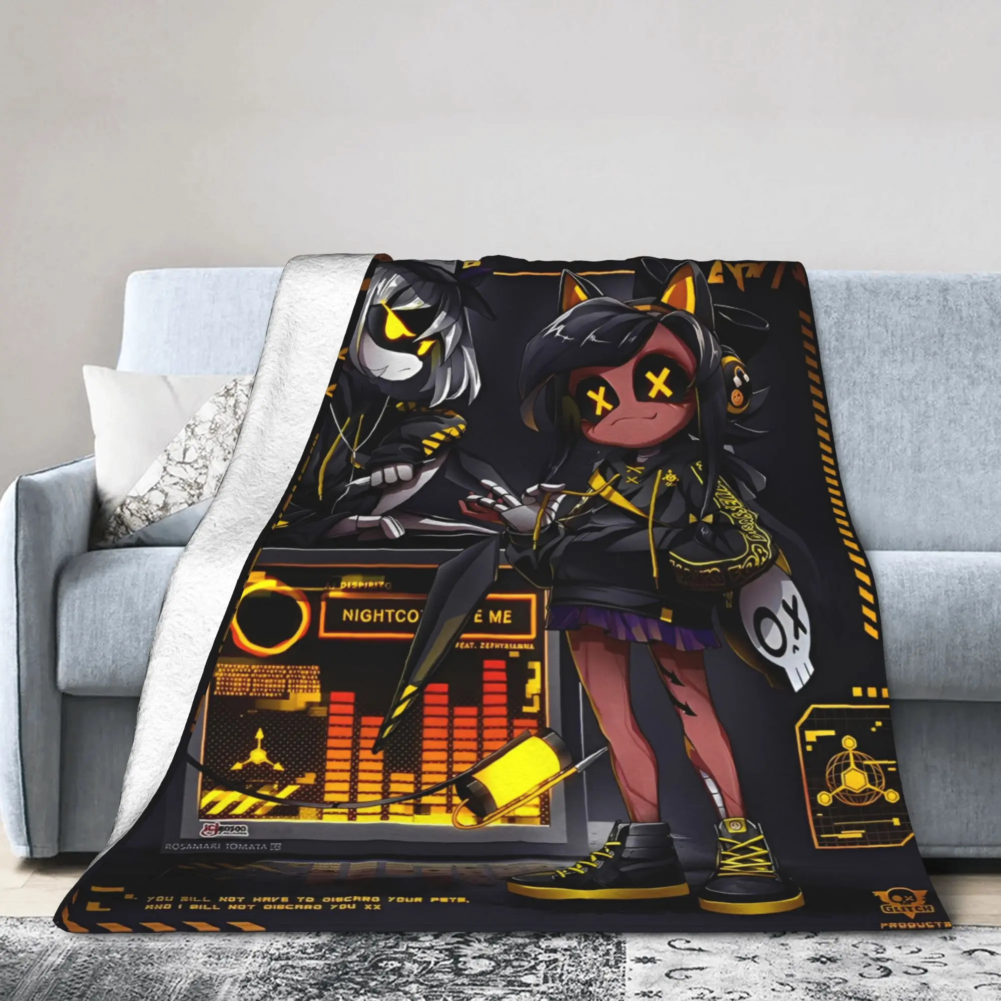Anime Murder Drones Blanket  Warm Soft Fluffy Plush Throw Blanket For Outdoor Picnic Flannel Bedspread Bed Cover