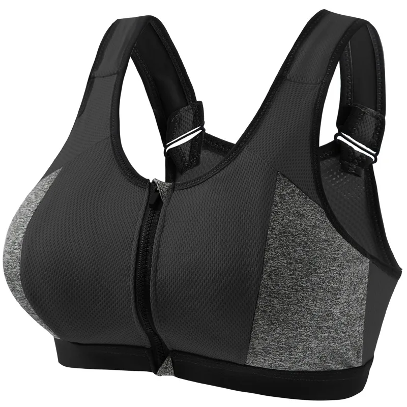 Reggiseno sportivo personalizzato reggiseni sportivi con cerniera anteriore da donna Wireless ad alto impatto assorbimento degli urti incapsulamento