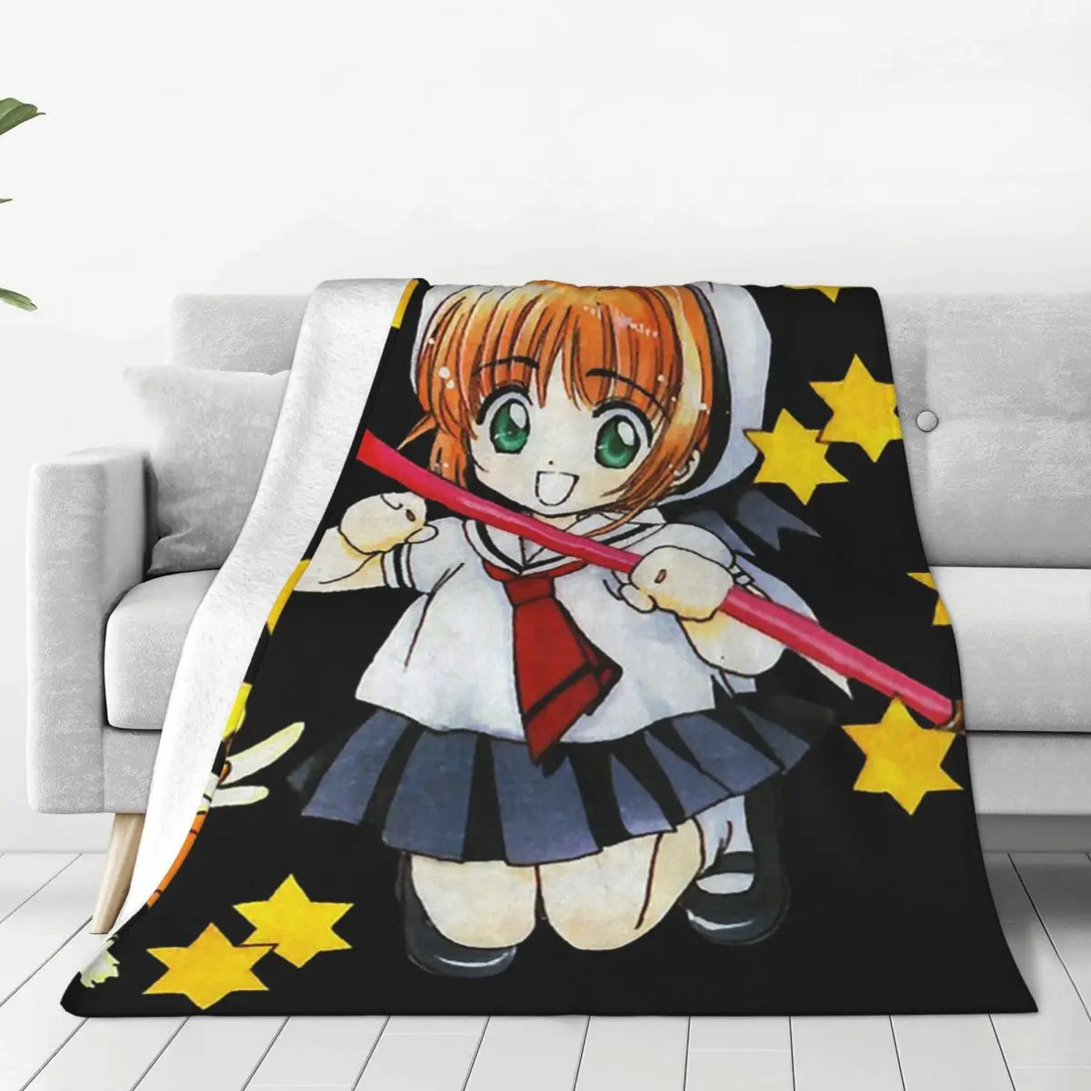 Cardcaptor Sakura Kero Chan Clow Card Magic Girl Anime Creamy Mami Blanket Flannel Super Soft Throw Blanket For Couch Quilt