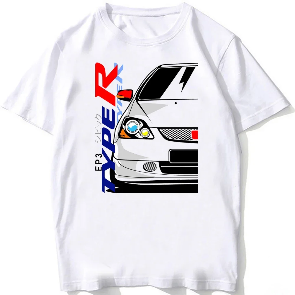 

Classic EP3 Type R Civic Car T-Shirt Unisex Summer Men Short Sleeve Harajuku White Hip Hop Casual Boy Tees Type R FN2 Man Tops