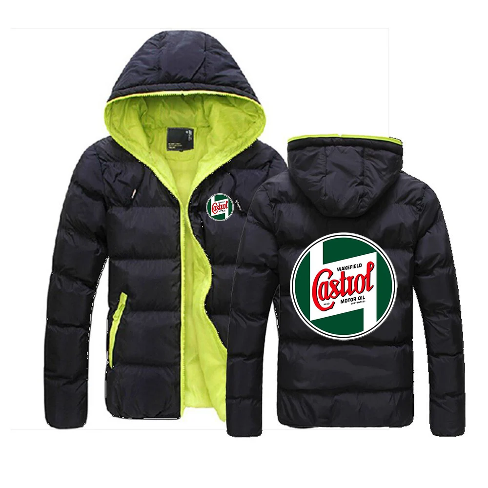 

Castrol Vintage Sign 2024 Men New Autumn Winter Comfortable Classics Six Color Hooded Cotton Padded Jacket Printing Coats Tops