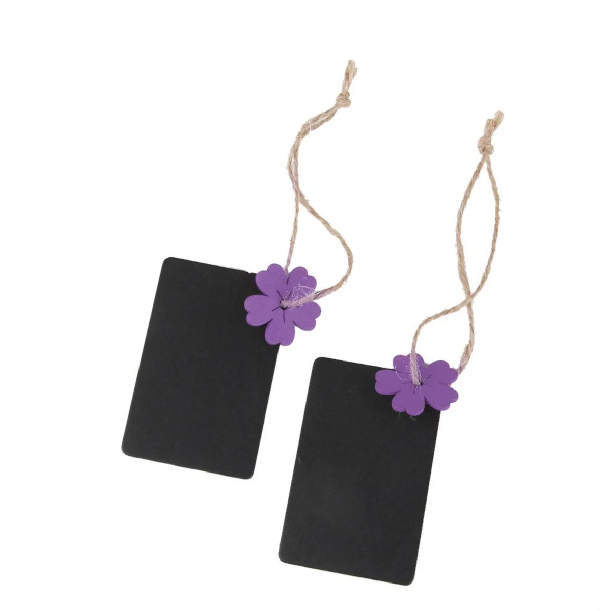 10 قطعة علامات الأسعار الخشبية الصغيرة 7X4.5 سنتيمتر أسود أرجواني مزدوج الوجهين معلقة السبورة للهدايا الزفاف الديكور عرض علامة #4