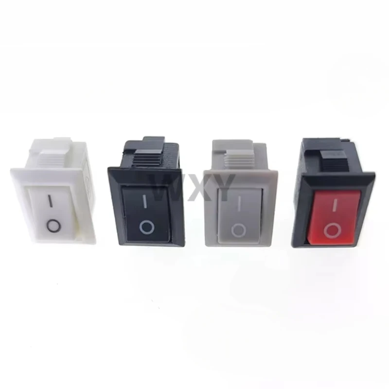 10 Pcs/lot KCD11 2 Pin 10x15mm Mini Push Button Switch SPST 3A 250V AC Snap-in On/Off Boat Rocker Switch 1Black Red White Gray