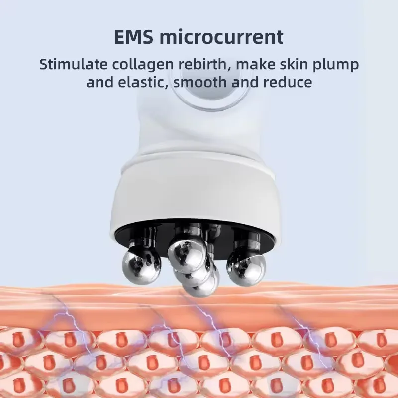 New Facial Roller Massager EMS LED Phototherapy Rotary Massage Heating Introduction For Fine Pores Reduction Fine Lines - view 2
