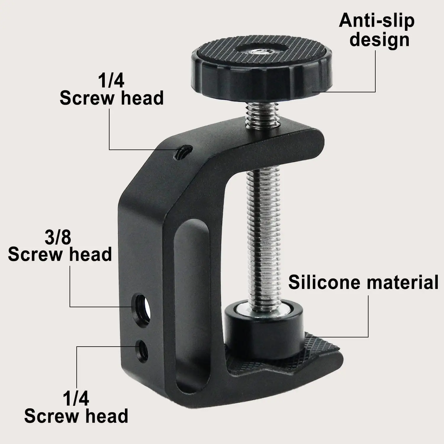 2pcs Universal C-Clamp With 1/4 And 3/8 Thread Hole For Desktop Mount Holder LCD Monitor Flash Desks Carts Benches Worktables