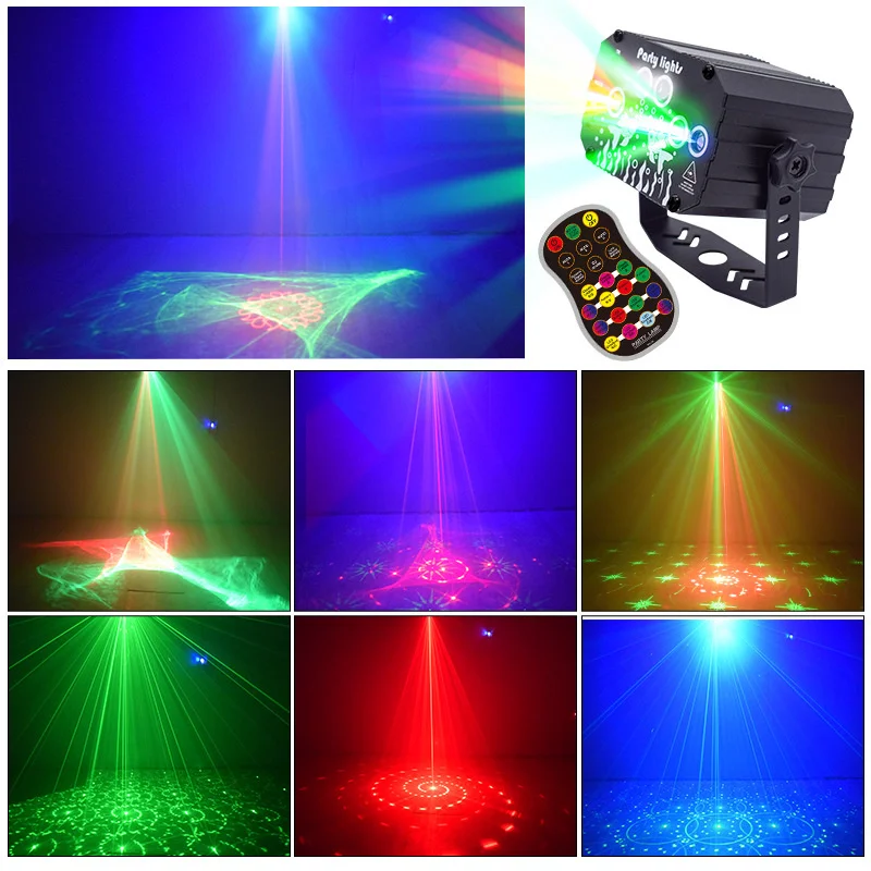 LED Sound Activated Laser Light RGB Flash Strobe Projector Dream Aurora DJ Disco Stage Party Lights for Christmas Dance Holiday