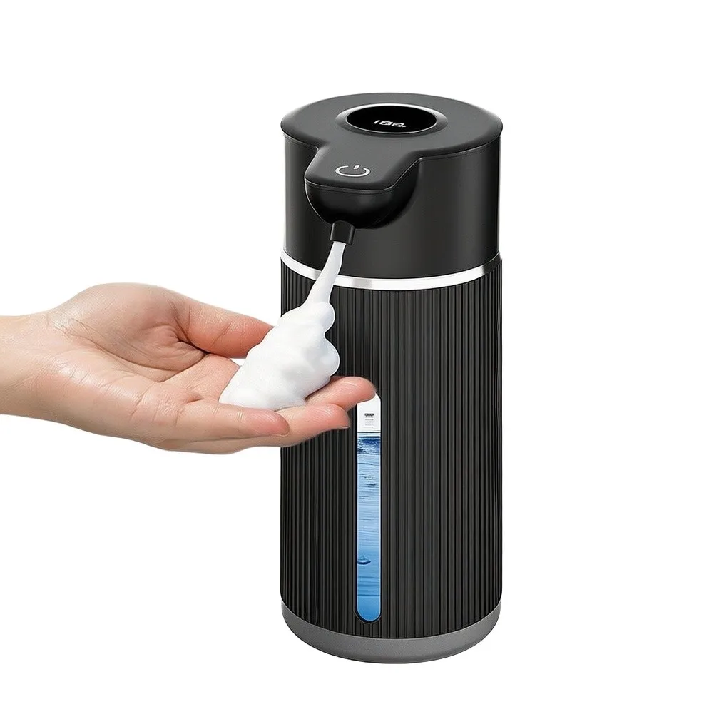 ABS Electric Soap Dispenser 420ml Touchless Infrared Sensor Real Time Digital Display 4 Foam Levels Wall Mounted Countertop